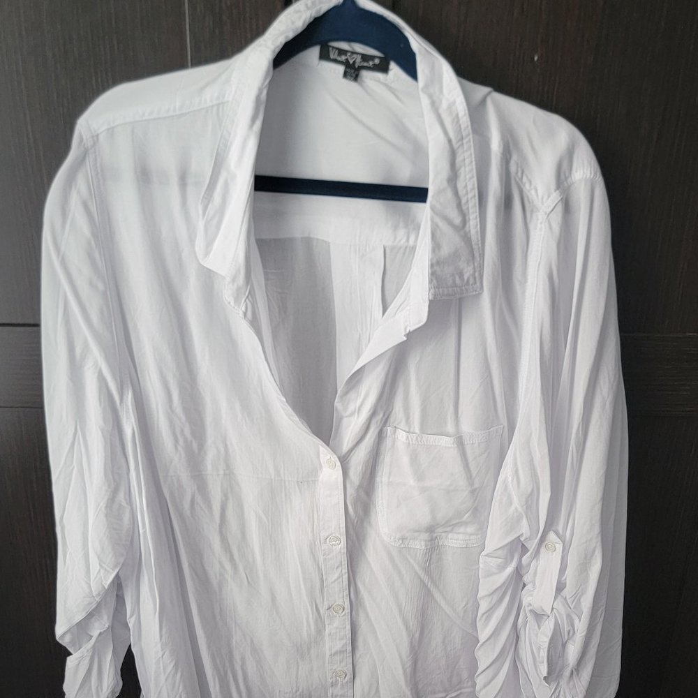 White lightweight Blouse 3x